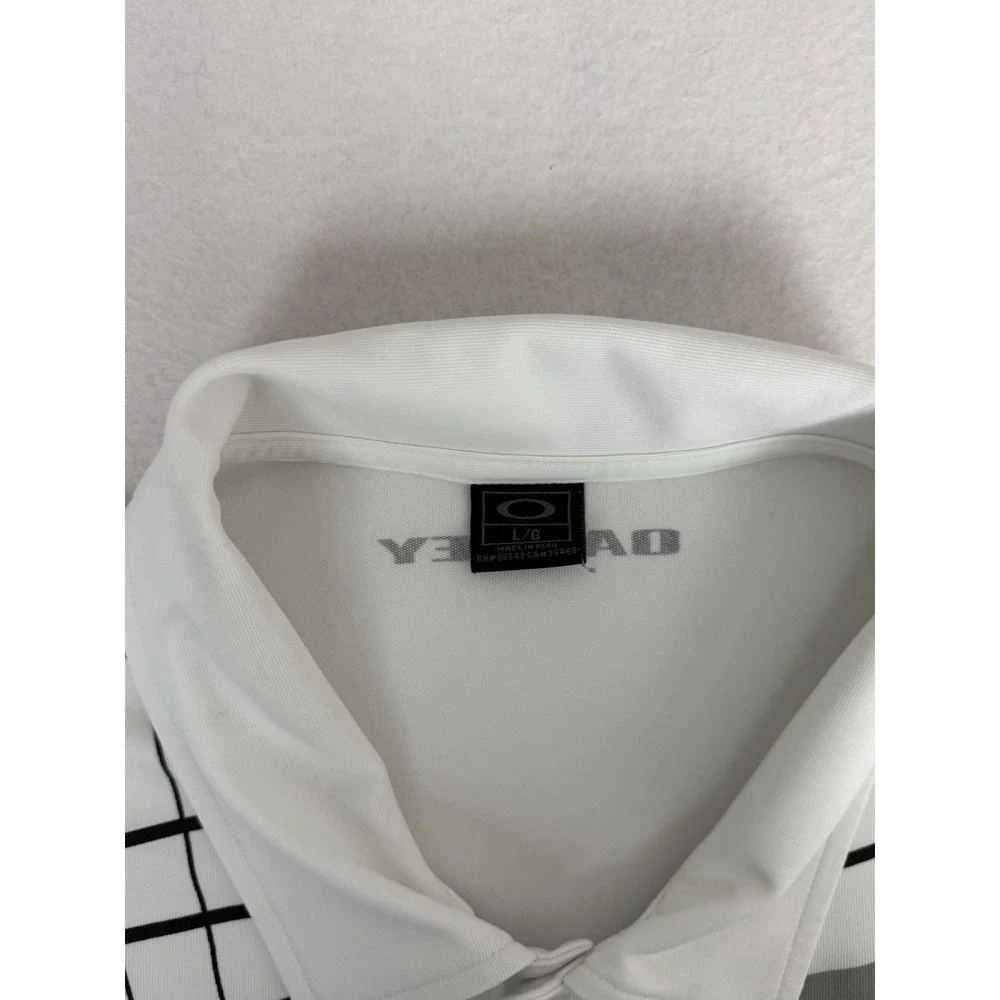Oakley Polo Shirt‎ Mens Medium White Regular Fit Hydrolix Performance Golf Tee